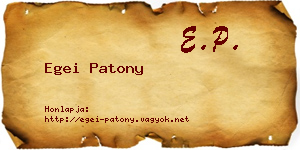 Egei Patony névjegykártya